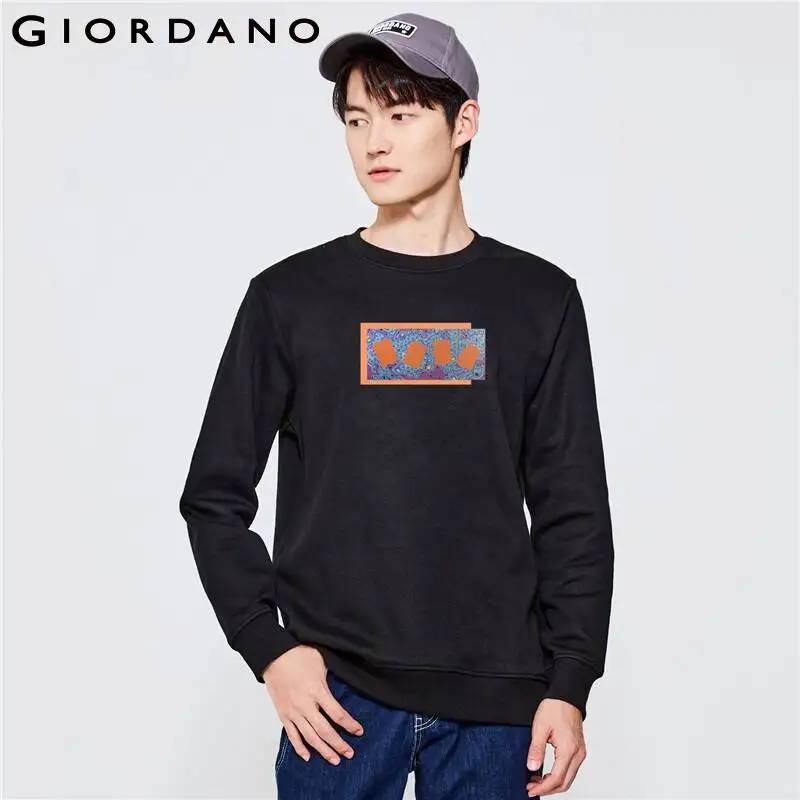 

GIORDANO Women Ximimuzi Series Sweatshirts Crewneck Abstract Art Print Sweatshirts Fleece-Lined Fashion Casual Tops 91093287