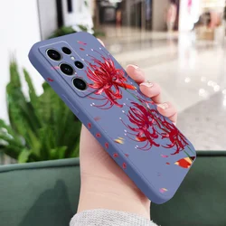 Elegant Higan Flower Phone Case Cover - Galaxy S10 (Light Blue)