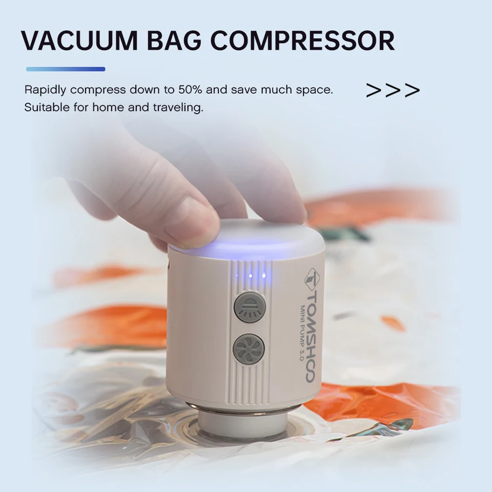 Tomshoo Tiny Pump pompa ad aria portatile compressore per attrezzature da campo pompa ricaricabile a gonfiaggio rapido per escursionismo/galleggiante/letto ad aria 18 Tomshoo Tiny Pump pompa ad aria portatile compressore per attrezzature da campo pompa ricaricabile a gonfiaggio rapido per escursionismo/galleggiante/letto ad aria 18