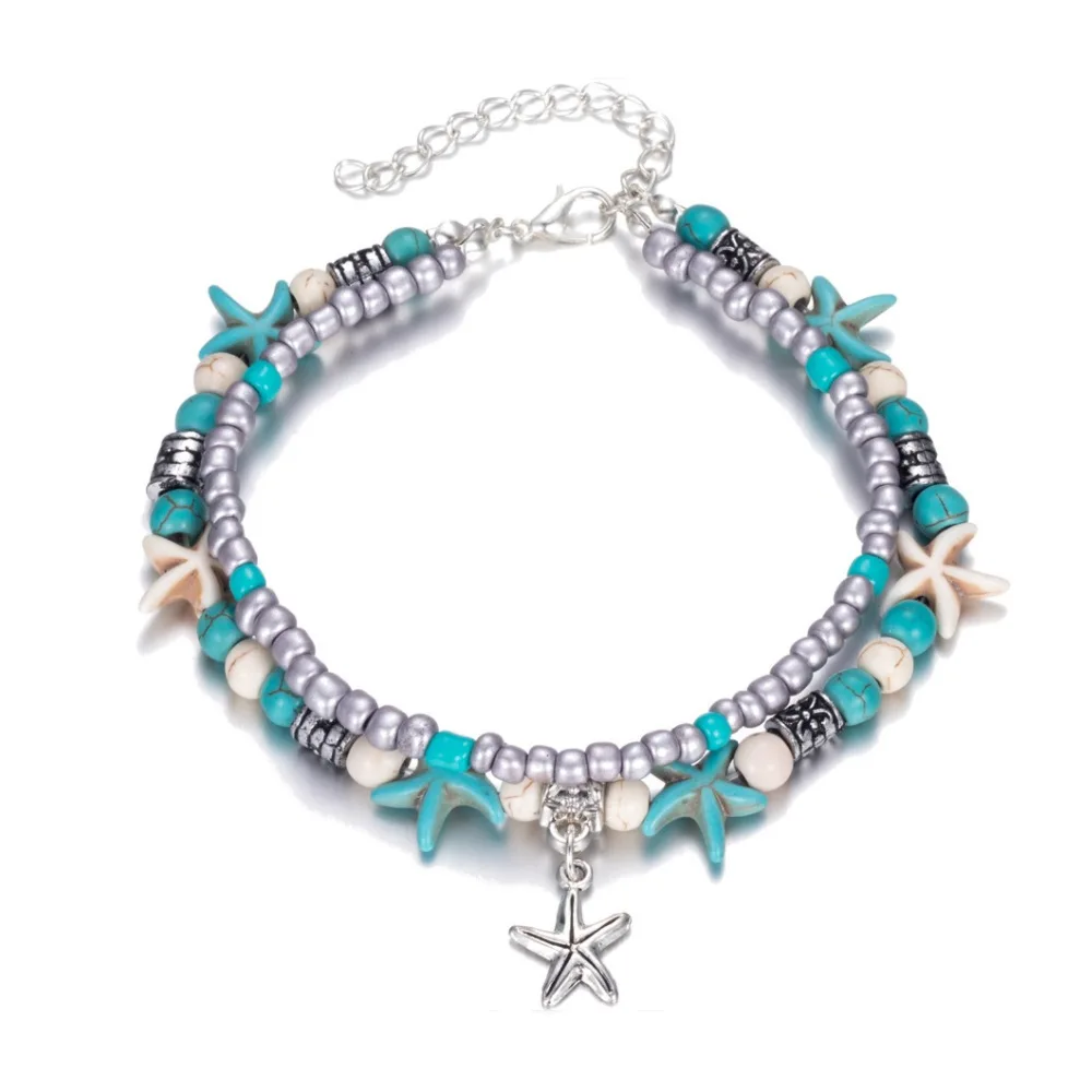 European and American cross-border fashion simple starfish turtle foot accessories beach retro fashion accessories