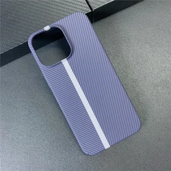Premium Carbon Fiber Pattern Matte Armor Shockproof Case with Protective Bumper Cover - iPhone 14 (Deep Purple)