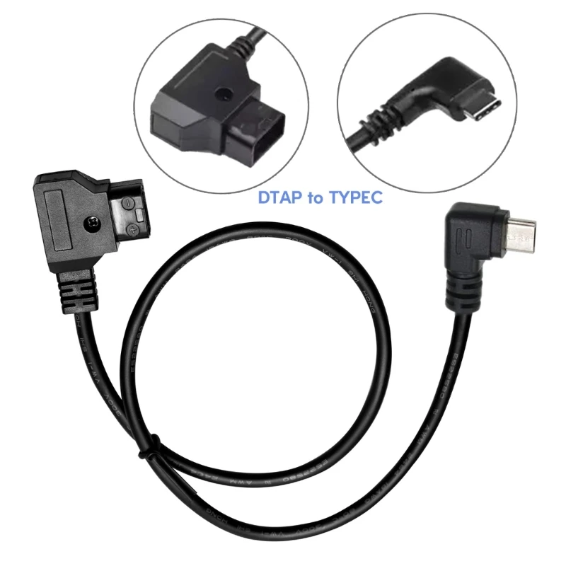 Dtap to Type C Cable,Camera Battery Power Supply Cord D Tap Input to USB C Output Charging Wire Line for V Mount Battery