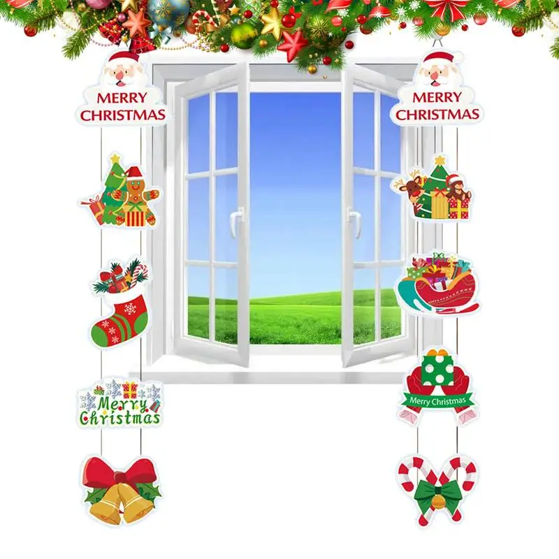 

Christmas Couplet Christmas Porch Sign Decor Merry And Bright Porch Sign Red & Green Home Outdoor Door Hangings For Holiday Part