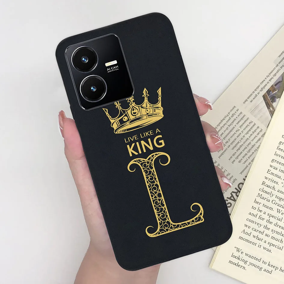 Luxury Fashion Matte Crown Alphabet Pattern Soft Phone Cover