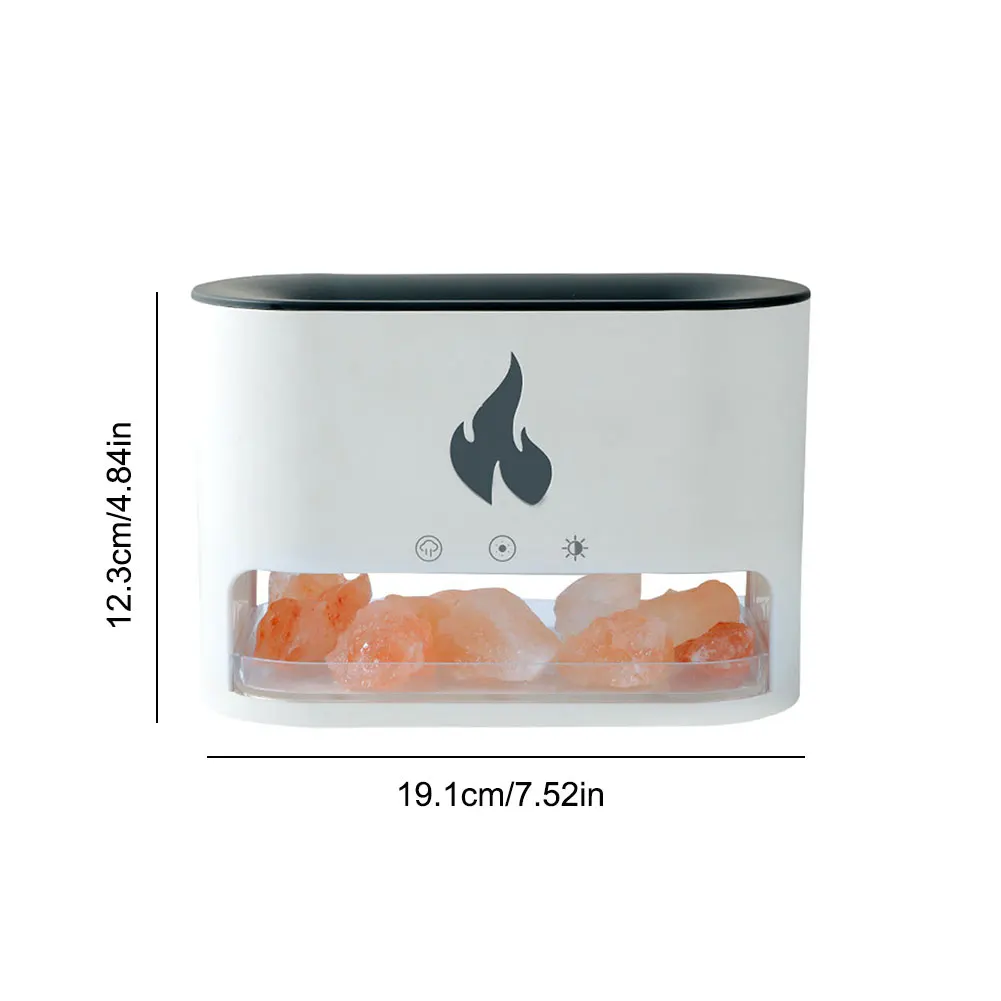 Himalayan Crystal Salt Stone Aroma Air Humidifiers 250ml with 7 Color Light & Timer 3D Flame Aromatherapy Essential Oil Diffuser
