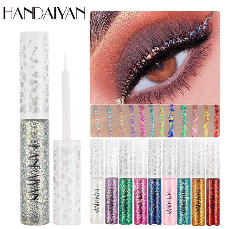 

Glitter Colorful White Eyeliner Colores Liquid Eye Liner Eyeshadow Lidschatten Eyerline Lapiz Delineadores De Ojos Para Brillos