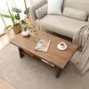 Farmhouse Wood Coffee Table - 43.4” Mid Century Modern Wooden Coffee Tables for Living Room, Solid Firwood Tabletop Rectangle 6
