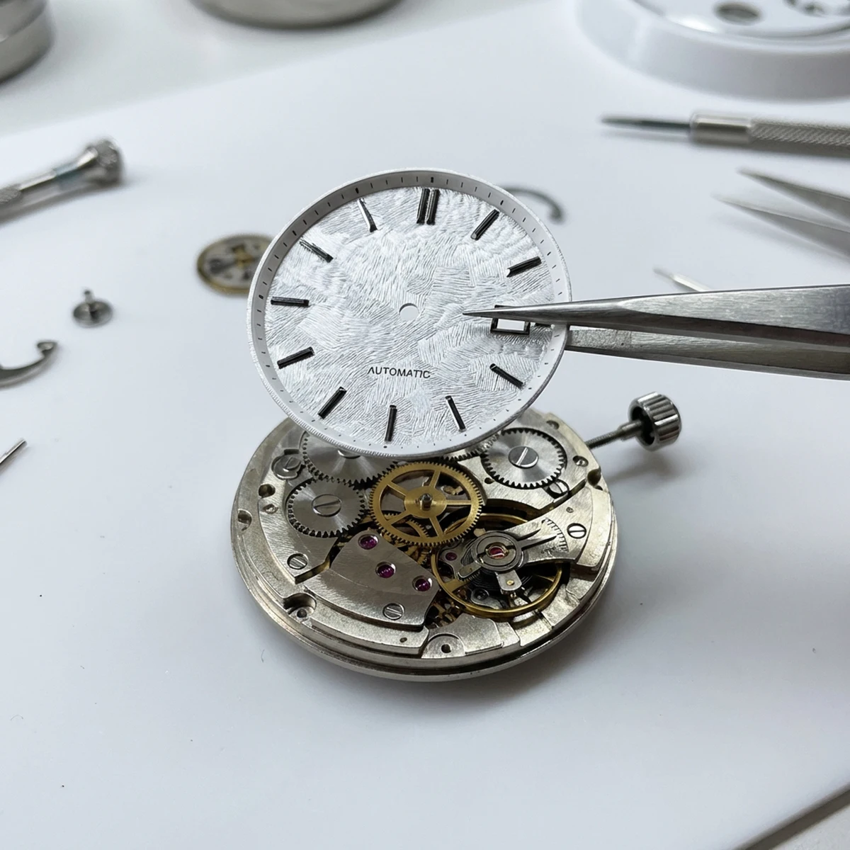 Sterile Watch Dial for Automatic Movement - 33.5mm, No Logo, DIY Replacement Set