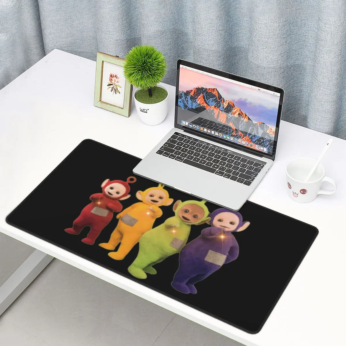 Teletubbies Winky Po Dipsy Keyboard Mouse Mat Mousepad XXL Laptop Anti