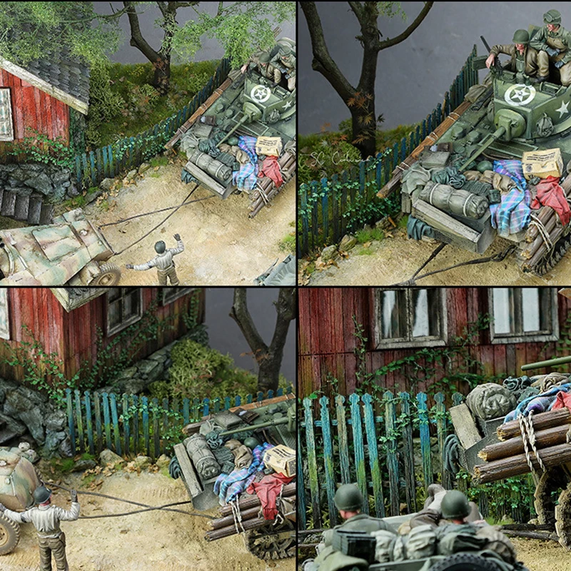 Scale 1:35 Wooden Fence Model Rails Scene Materials for Diy Model Making Military Building Landscape Layout Diorama Kits 6