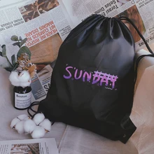

Drawstring Bag Week English Print Backpack Customize Men Sport Bags Multi-function Portable Boy Basketball Bag Women's Gym Bag