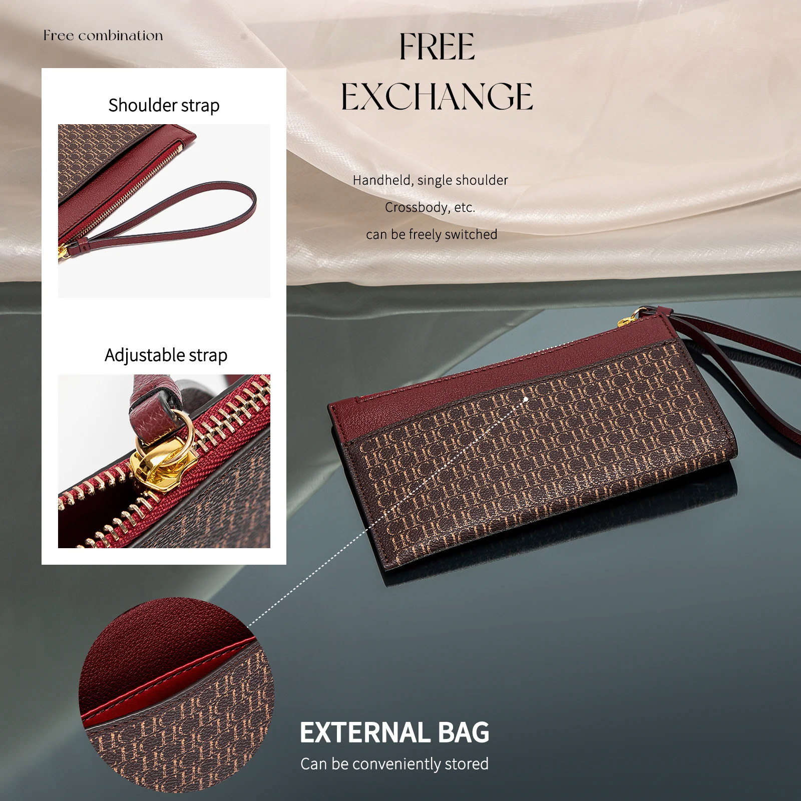 حقيبة كلاتش كلاسيكية عتيقة للسيدات، بتصميم مطبوع ع...