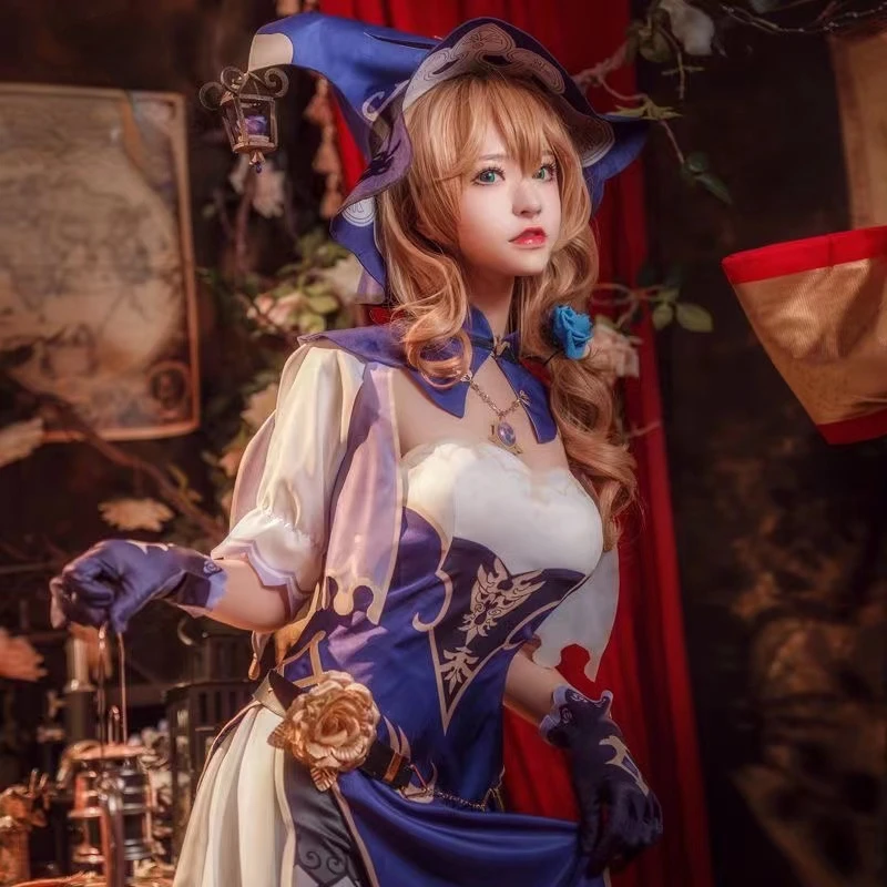 

Game Genshin Impact Lisa Cosplay Costumes Anime Figure Dress Vestido Halloween Costumes for Women Suit Wig Party A Uniform Sexy
