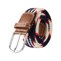 107/120/130cm UNISEX Casual Knitted Pin Buckle Women Belt Woven Canvas Elastic Expandable Braided Stretch Jeans Belts for Men 3