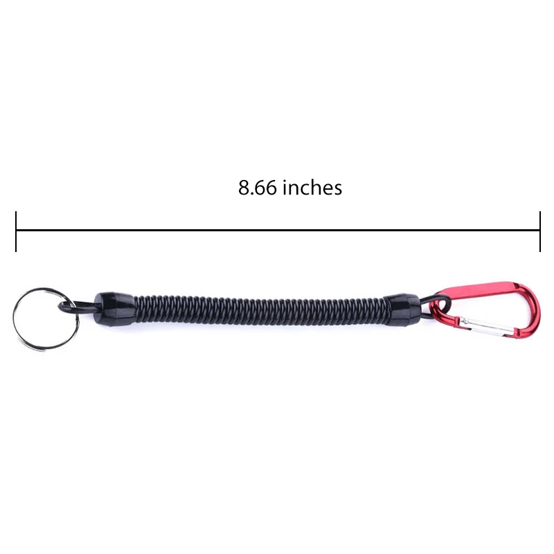 Fishing Rope 5pcs Fishing Lanyards Tactical Retractable Spring Elastic With Carabiner Camping Anti-lost Phone Keychain