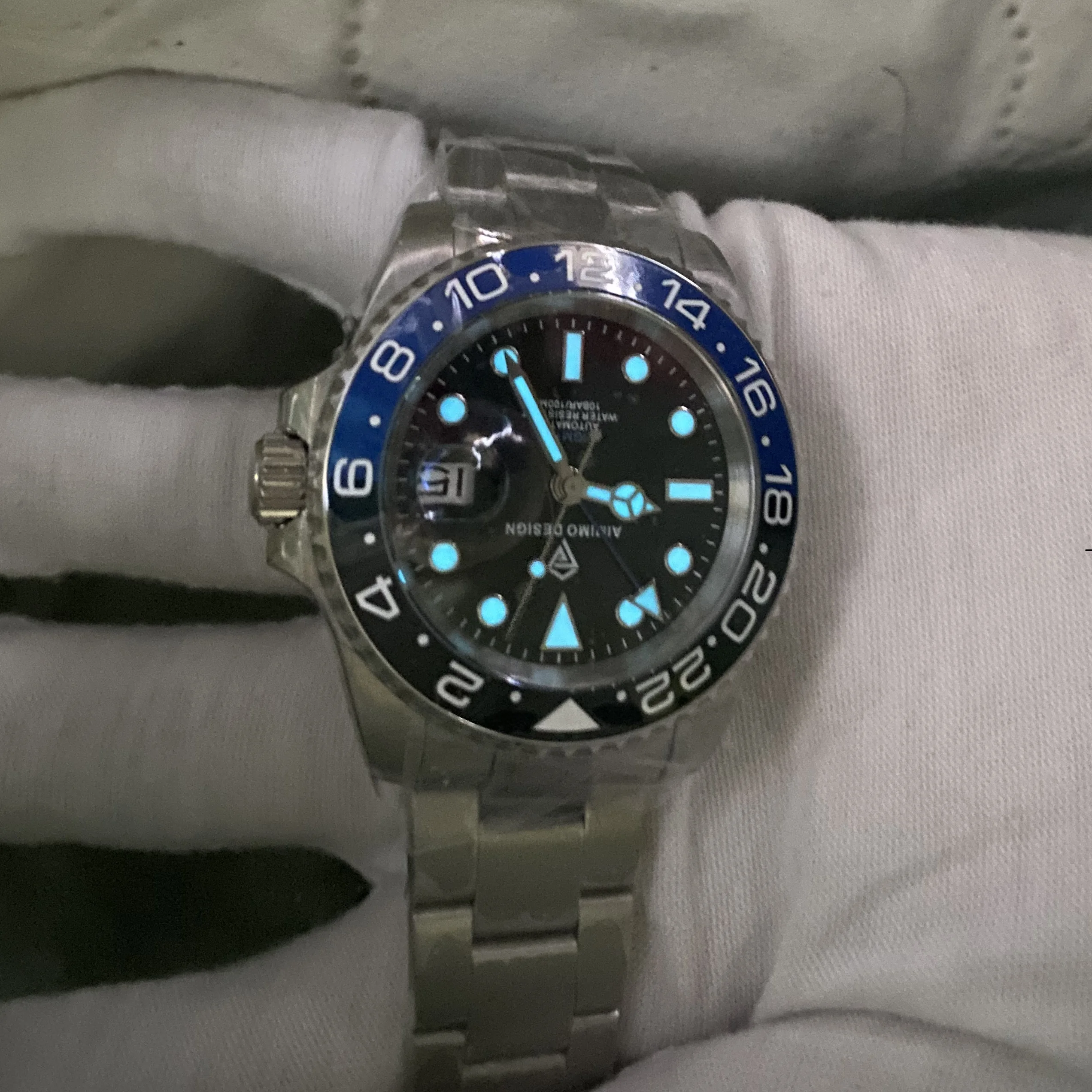 AIMIMO DESIGN Watch for Men DG5833GMT Movement Men Mechanical Wristwatches Sapphire Crystal Super Luminous Automatic Watch