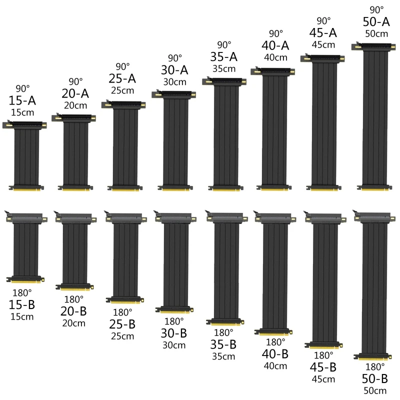 

High-performance Graphics Card PCI-E 4.0 x 16 Riser Extension Cable PCI for EXPRESS Riser Shielded Extender for GPU Vert