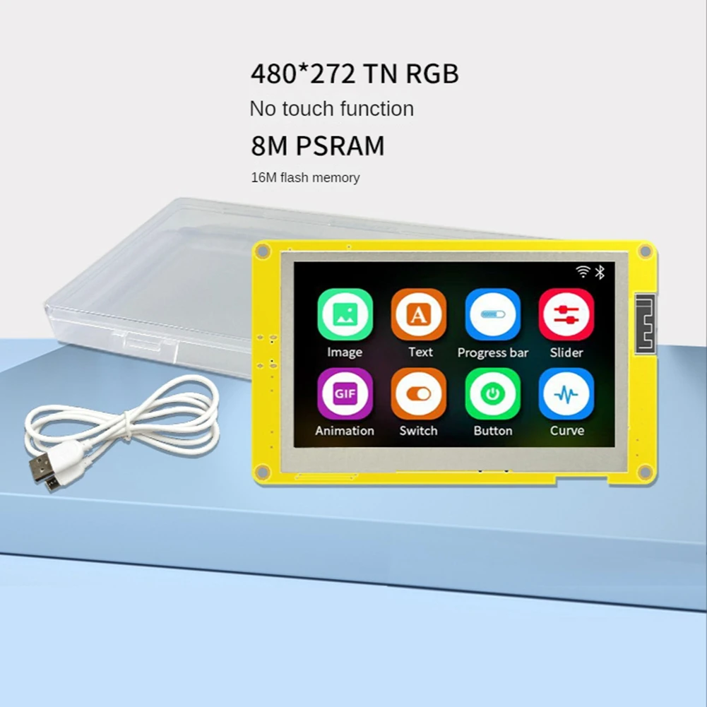 ESP32-S3 HMI 8M PSRAM 16M ÷, 4.3 ġ RGB LCD TFT , Arduino LVGL WIFI  BLE Ʈ ÷, TN  ġ