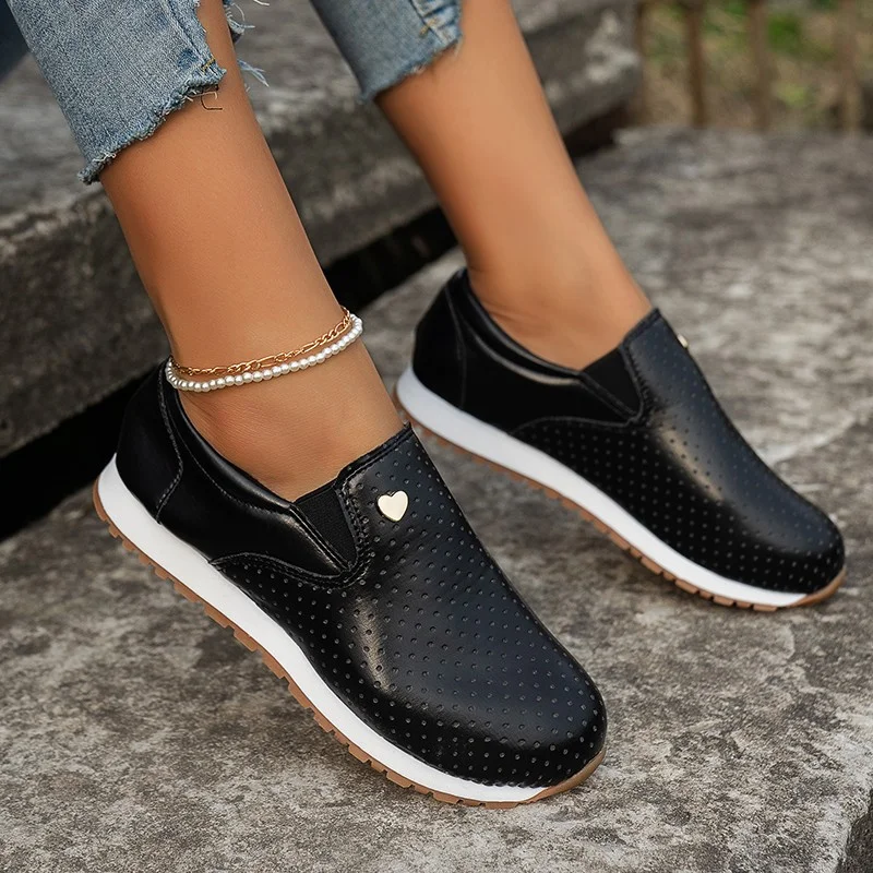 2023 Women's Wedge Sneakers Pu Casual Sports Platform Shoes Women's Skateboard Hollow Simple and Versatile Vulcanized Shoes