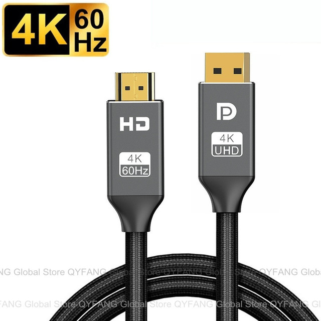 Port to HDMI-Compatible Cable 4K@60Hz 4K@30Hz 1080P@60Hz DP 1.2 For Projector PC Laptop Display Port to HDMI-Compatible
