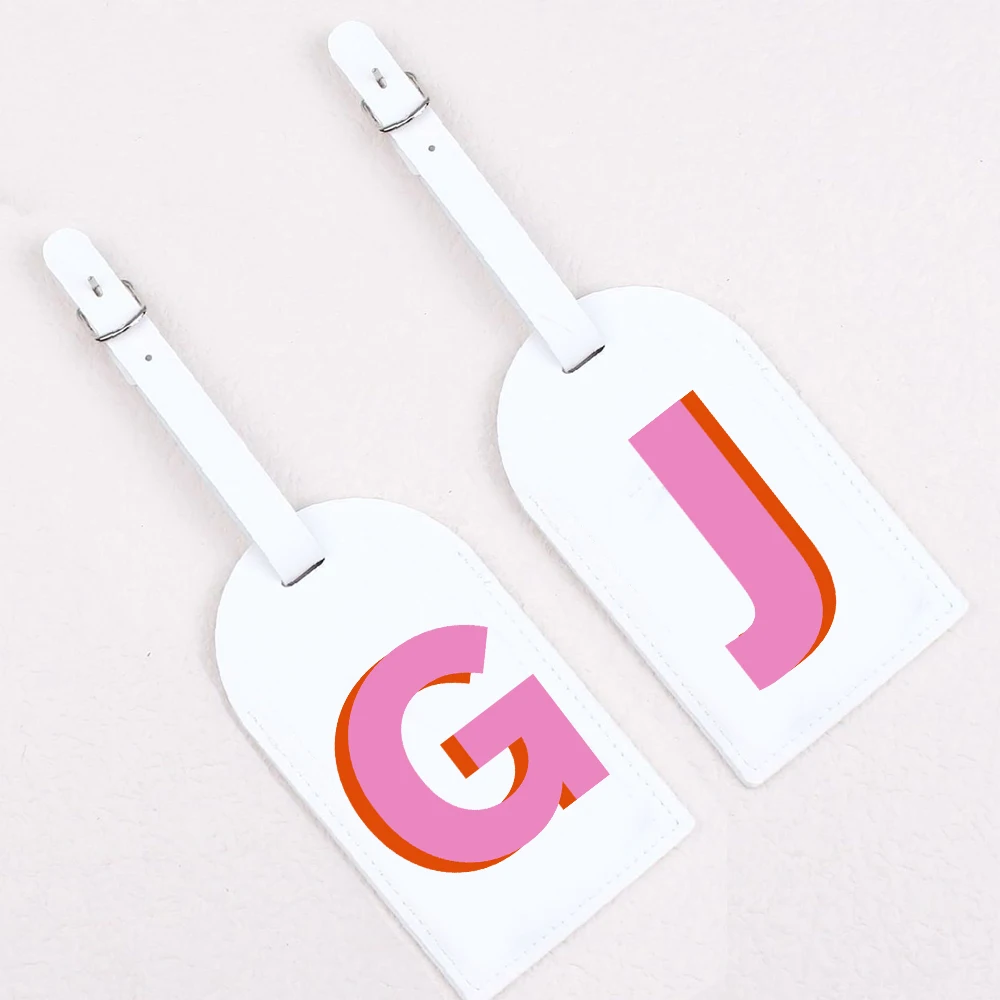 Shadow Monogram Luggage Tag PU Leather for Suitcase Baggage Handbag Travel Bag Label Suitcase Tag Suitcase Label Tag