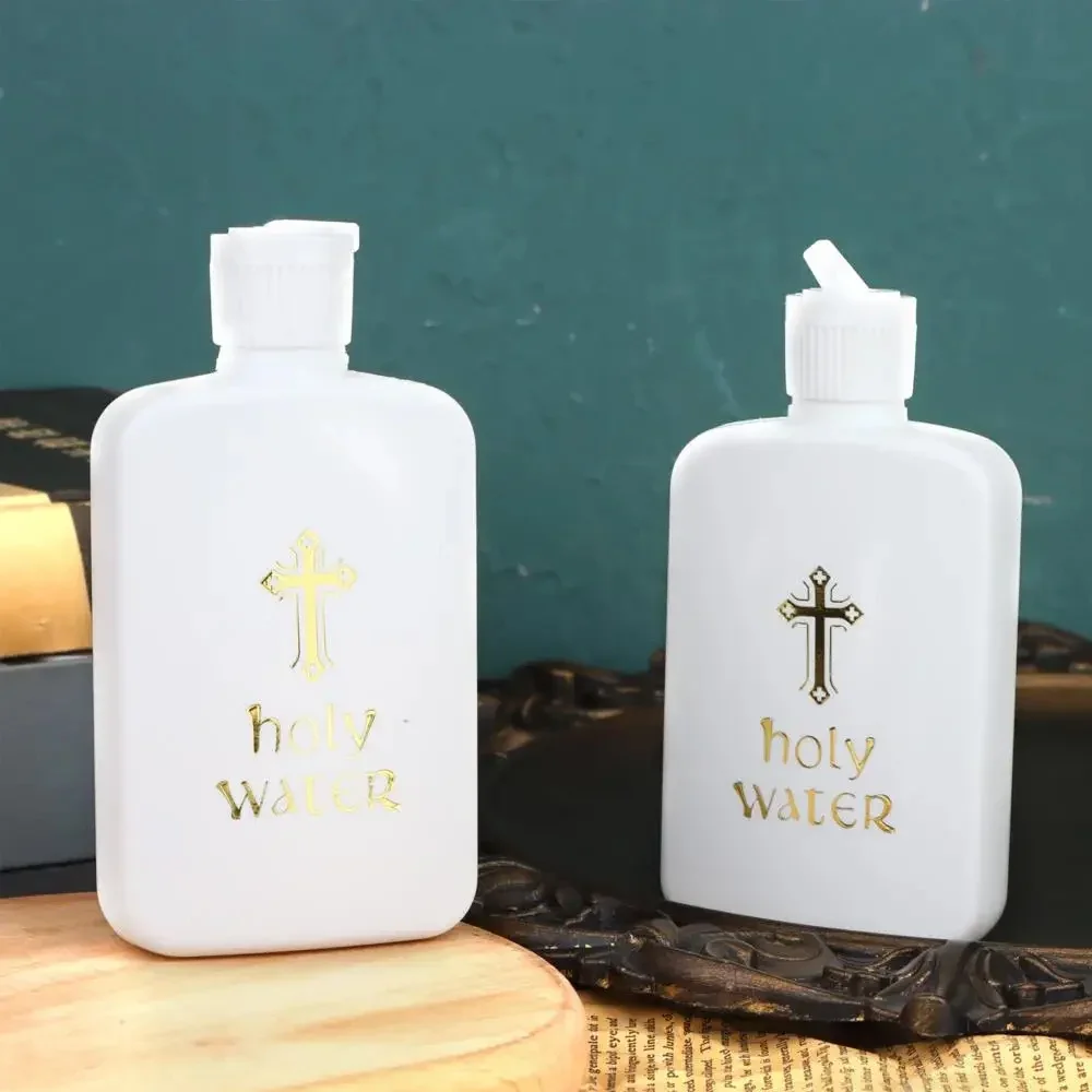 Plastic Holy Water Bottle with Jesus Cross Catholic&Christian Religious Container for Baptism Church Prayer