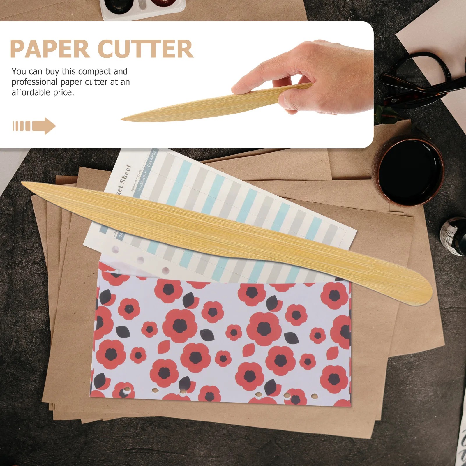 2Pcs 튼튼한 나무 편지 오프너 다목적 봉투 오프너 사무실 가제트 학교 용품 아트 종이 절단 도구 가정용 유틸리티