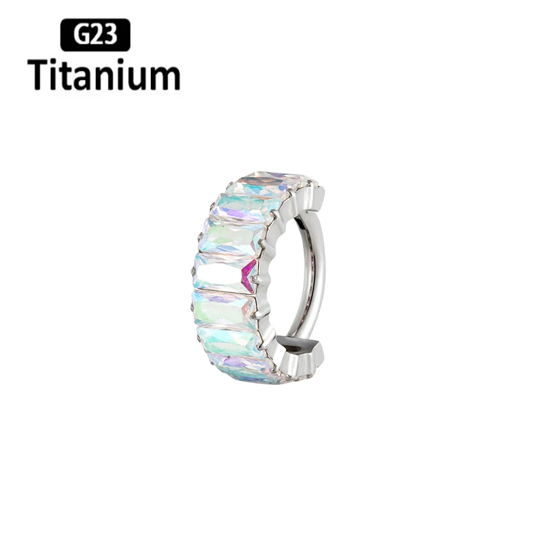 G23 Titanium Piercing Earrings High-Quality Nose Rings Clicker Septum Hoops 8/10mm Tragus Ear Helix Lobe Lip Nipple Body Jewelry