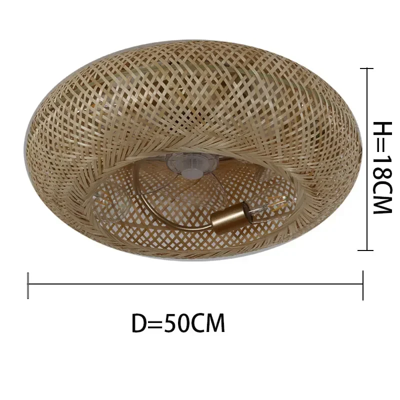 Description Picture 5 of itemHandmade Bamboo Ceiling Fans with Lights Bedroom Decor Ventilator Lamp 50cm Air Invisible Blades Retractable Silent Chandelier