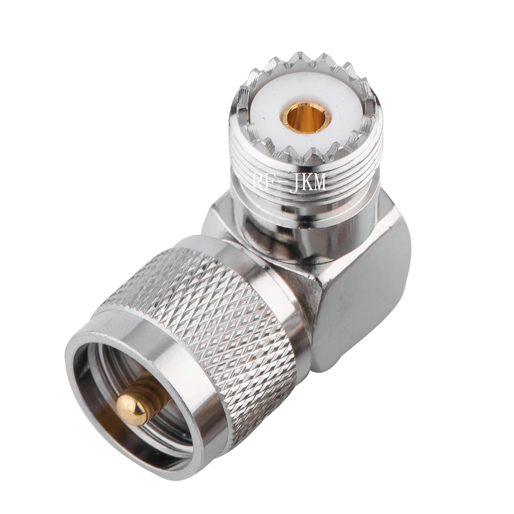 90 Degree Right Angle UHF Adapter - PL-259 Male To SO-239 Female RF Connector