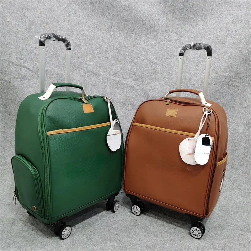 

2024 Korean Fashion Brand Golf Suitcase PU Four Wheel Pull Rod Bag Men's and Women's Suitcase Clothes Bag 골프 가방