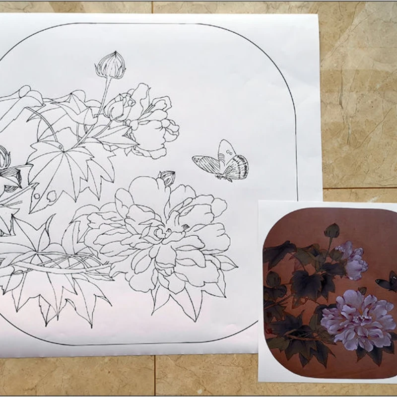HD Meticolosa linea di pittura disegno manoscritto pittura cinese fiore uccello pratica immagine linea disegno carta da colorare immagine - immagine 6
