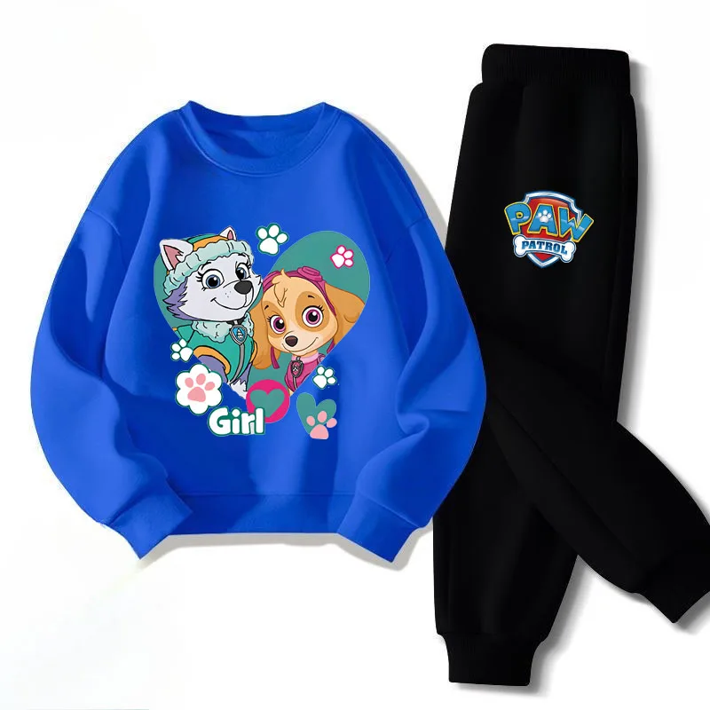 PAW Patrol Boys and Girls Casual Hoodies Sets Cartoon Printed Children's Pullover Long Pant Two Piece Suit Kids Sweatsuit 4