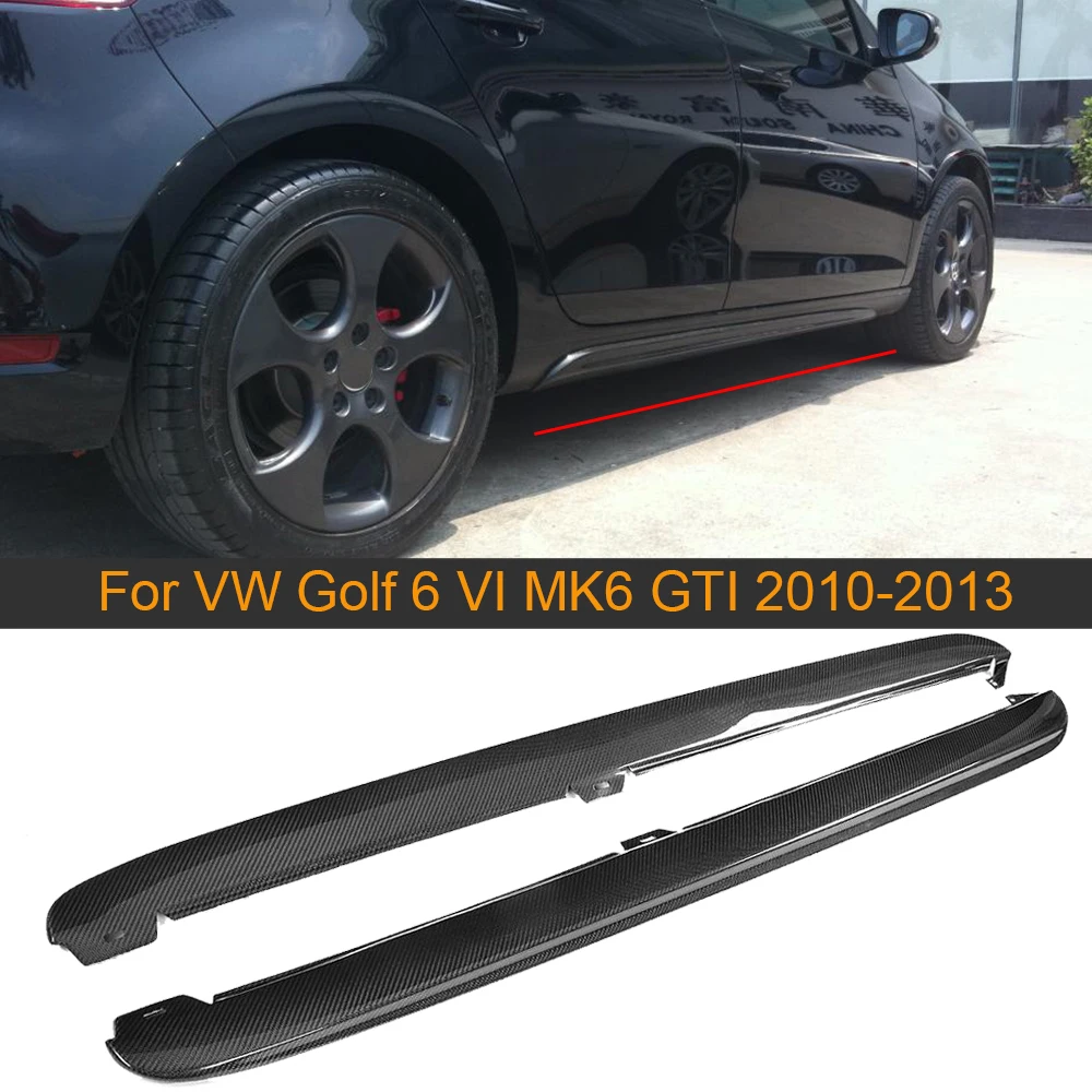 

Carbon Fiber Car Side Skirts Aprons Body kits for Volkswagen VW Golf 6 MK6 VI and GTI 10-13 Black PP Car Door Side Skirts