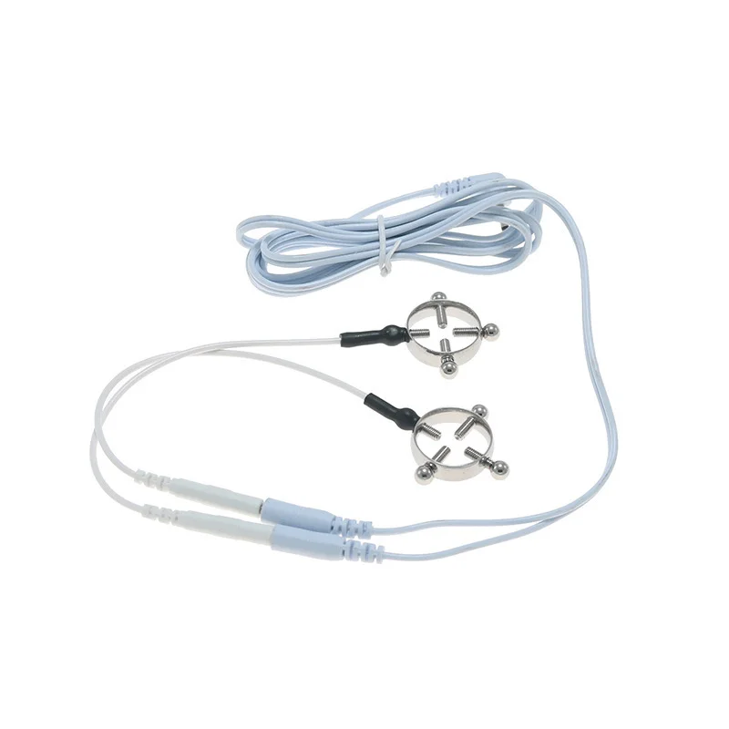 Electro Shock Nipple Clamps Labia Clips Penis Clitoris Stimulator BDSM Fetish Pulse Body Massage Flirt Pads Sex Toy For Women