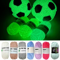 2025 Novel Functional Yarn Glow In The Dark Polyester Luminous Chunky Yarn 2mm for Hand Knitting Carpet Sweater Hat Wool Yarn 2