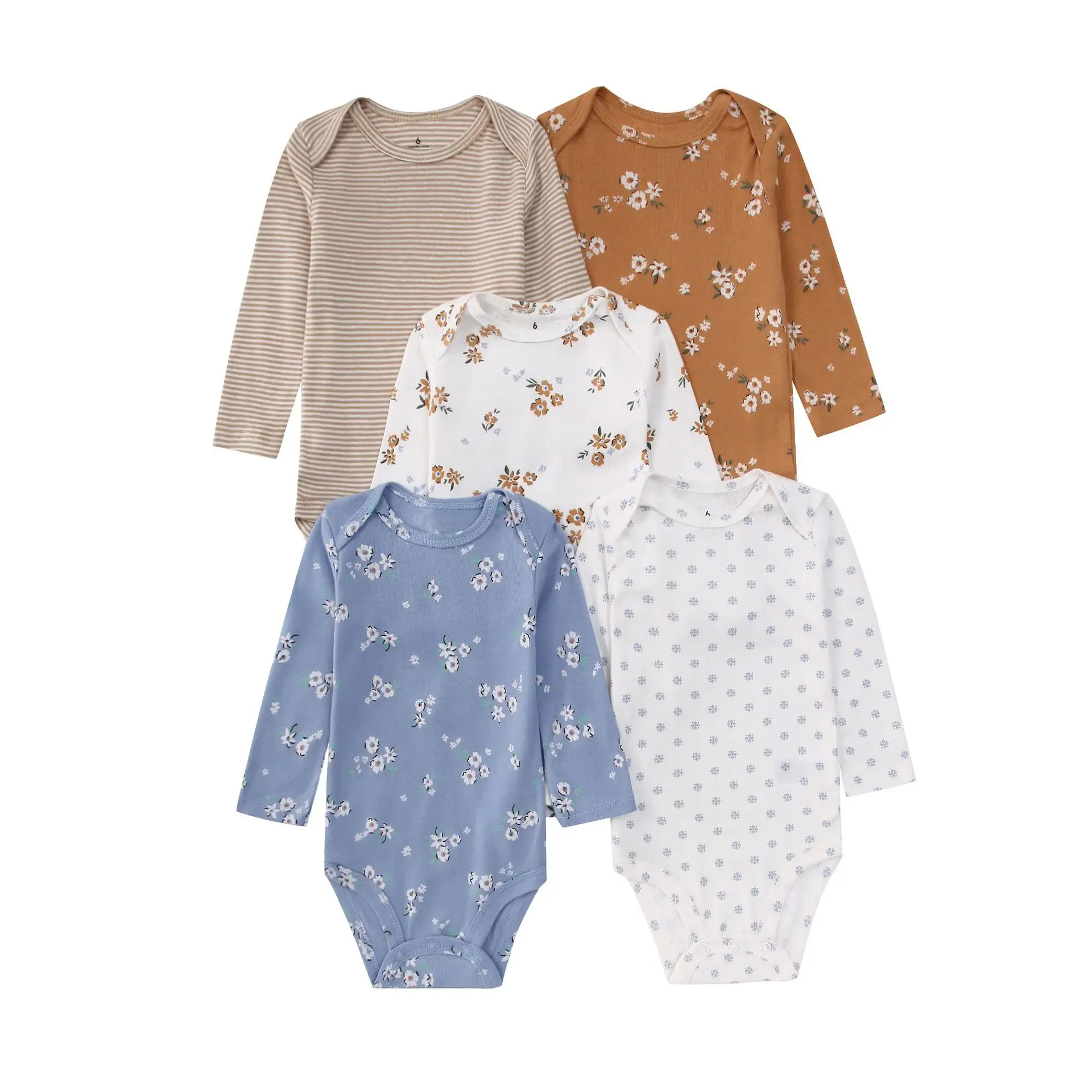 5PCS/Lot 100% Cotton Soft Baby Bodysuits Long Sleeve for Newborn Boy Girl Infant Onesies Bebe Clothes Baby Shower Gifts