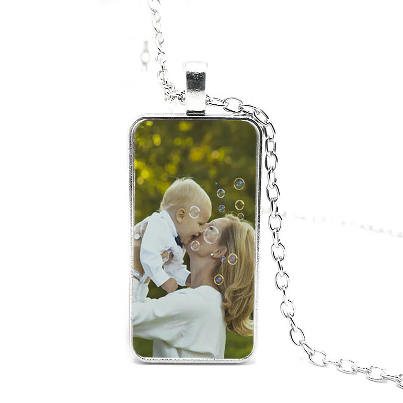 New Private Custom Handmade Single Sided Pendant Necklace Parents Siblings Kids Art Photo Custom Family Friends Jewelry Necklace