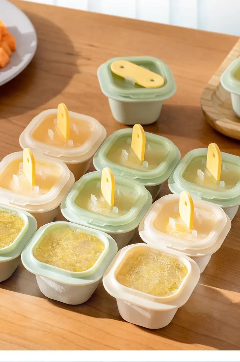 Description Picture 6 of itemSquare Ice Cube Molds Food Grade Silicone Ice Cream Mould Tray with Popsicle Stick DIY Jelly Pudding Summer Ice Drink Ball Maker