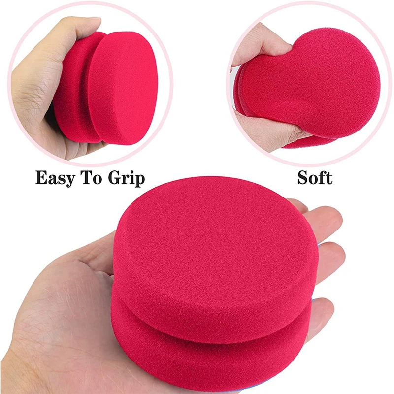 8 Pack Paint Sponge Applicator Detail Sponge Paint Round Wax Applicator Tire Shine (Red)