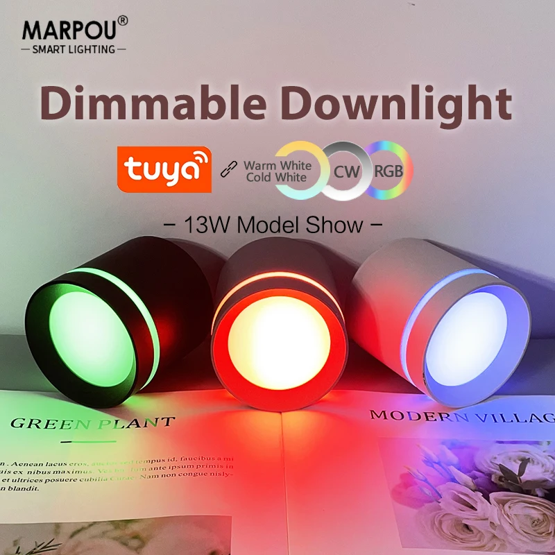  Smart Home LED Downlight Modern Dimmable Spotlights 13W 220V with Tuya APP Control Indoor Spot Lamps for Living Room Home Decor 