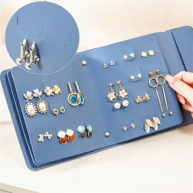 Travel Jewelry Organizer | 1PC PU Leather Ear Stud Storage Bag, Multi-Layer Jewelry Org... - SKU PESB1858 - UGI Packaging