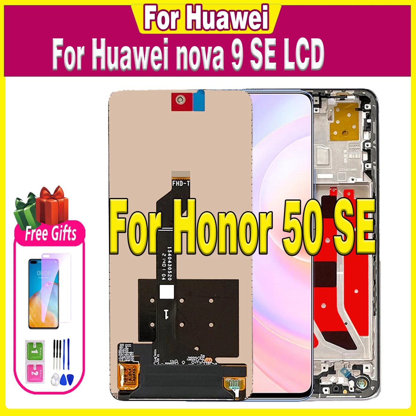 

6.78'' For Huawei nova 9 SE 5G JLN-LX1 9SE LCD Display Screen Touch For Honor50 SE 50SE JLH-AN00 LCD Panel Digitizer