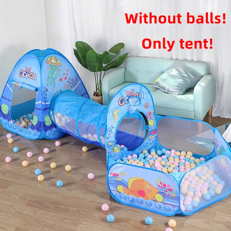 3 in 1 Portable Spaceship Tent Baby Tunnel Toy Tent Baby Balls Pool Wigwam for Children Campaign Tent Baby Playpen 4