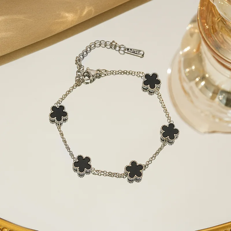 Silver Gold Color New Design Plant Five Leaf Flower