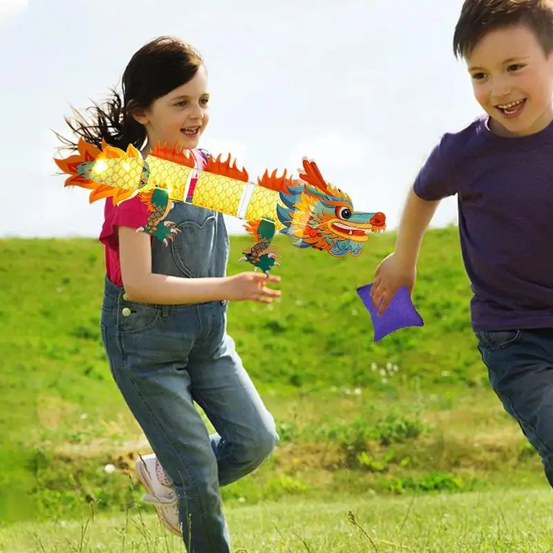 Mid Autumn Festival Lantern LED Lighted Creative Craft Kit Dragon Dance Decorative Lantern Mid-Autumn Material Handmade Lantern