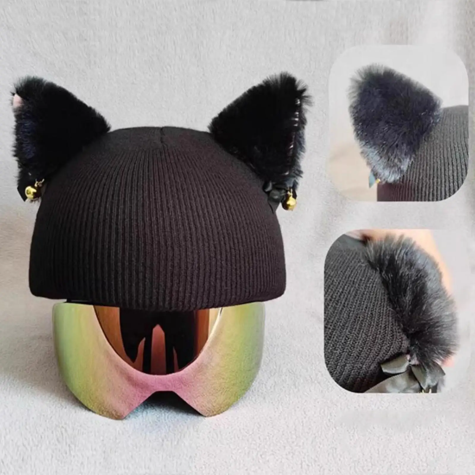 ski helmet cover funny Single board double board warm ski helmet cover personality cover Unicorn rabbit ear giraffe lovely 4
