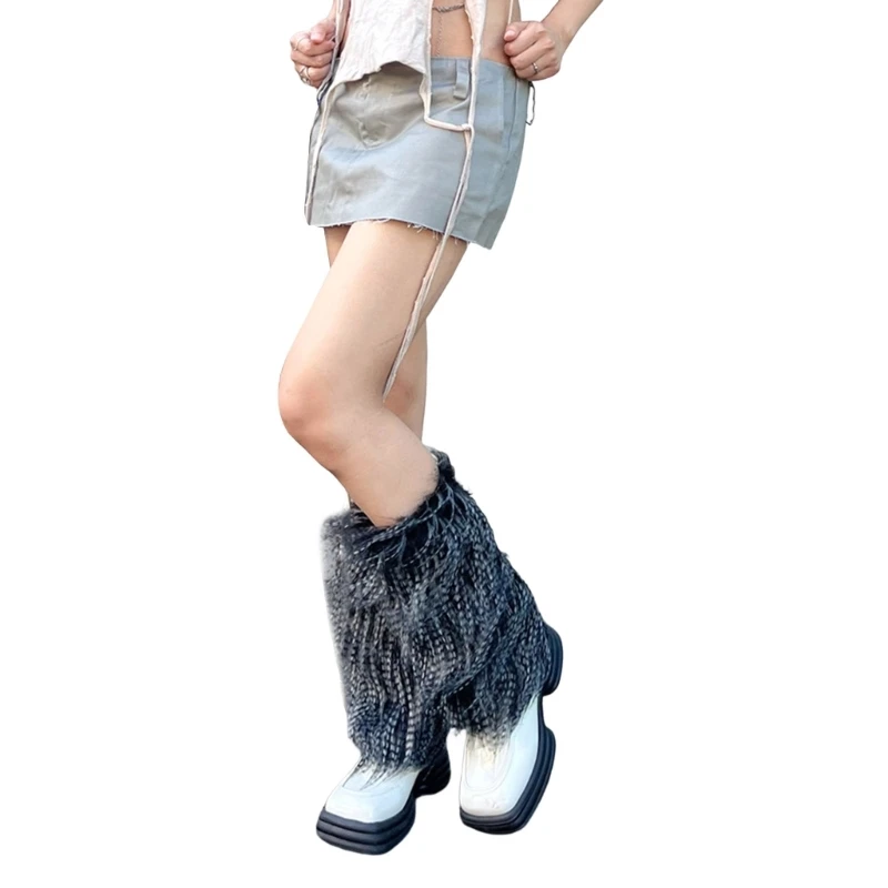 

Women Fur Leg Warmers Furry Fuzzy Faux Fur Boot Cuffs Warm Winter Boots Cover