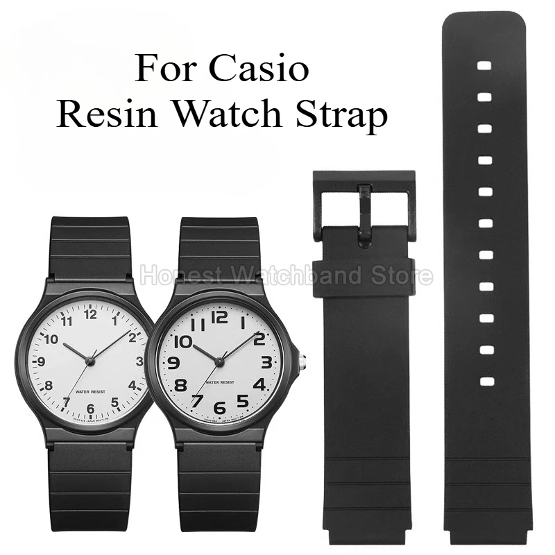 Sleek Black Minimalist Resin Watch Band - 16mm, Seamless Comfort