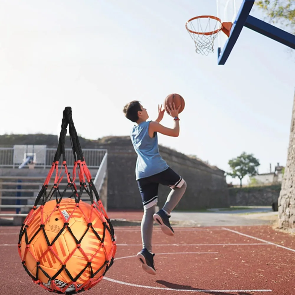 Basketball Nylon Net Bag Multi-purpose Sports Training Football Portable Net Bag For Storing Various Balls In Volleyball